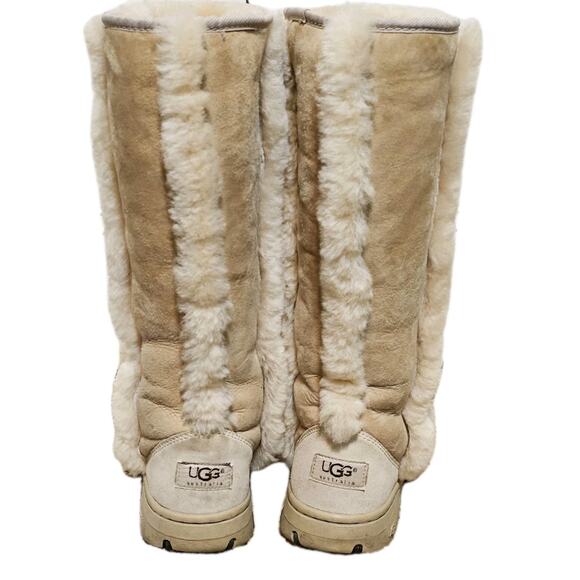 UGG Sunburst Tall Women’s Size 9 Sand Suede Shearling Outdoor Boots - Picture 7 of 11